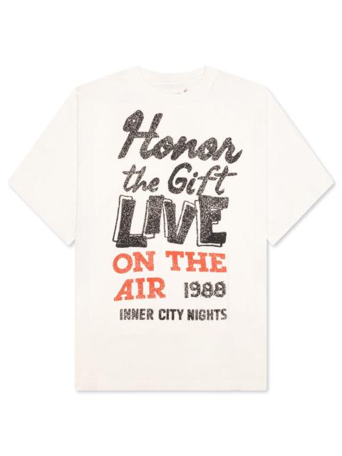 HONOR THE GIFT LIVE ON THE AIR T-SHIRT - BONE
