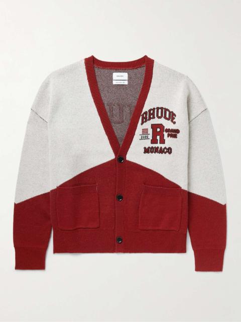 Rhude Merino Wool and Cashmere-Blend Jacquard Cardigan