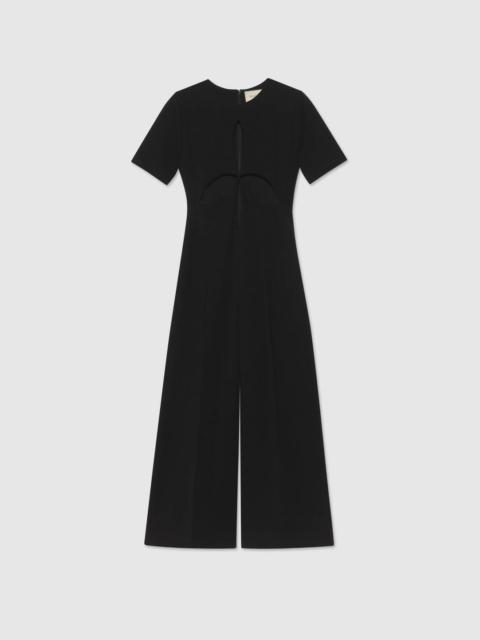 GUCCI Wool jersey jumpsuit with cut-out detail