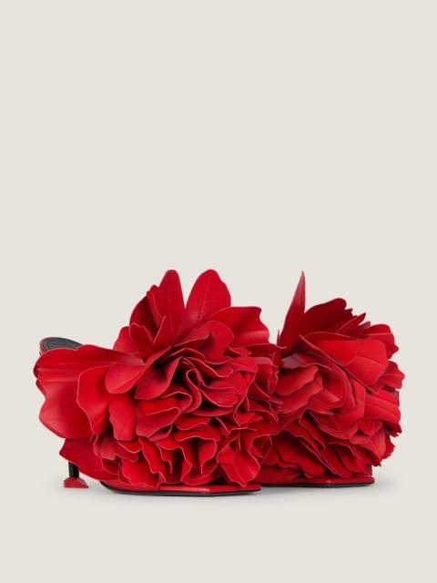 Givenchy BOUDOIR HEELED MULES IN LEATHER WITH ROSE PETALS