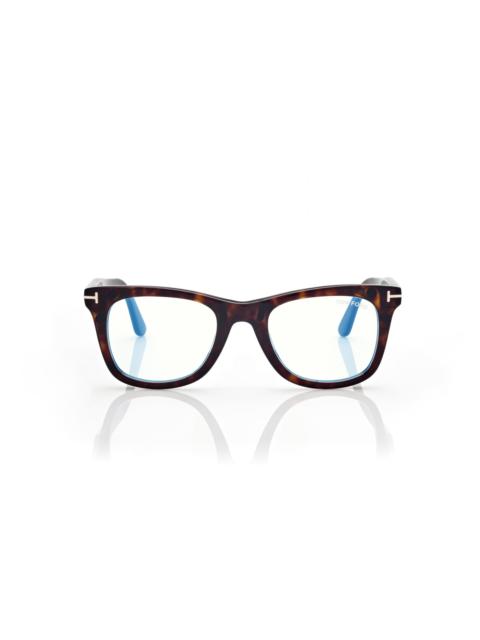 TOM FORD BLUE BLOCK SQUARE OPTICALS WITH CLIP ON SUNGLASSES