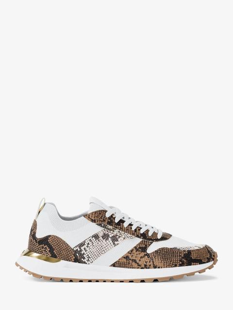 MICHAEL KORS Jesse Stretch Knit and Snake Embossed Trainer