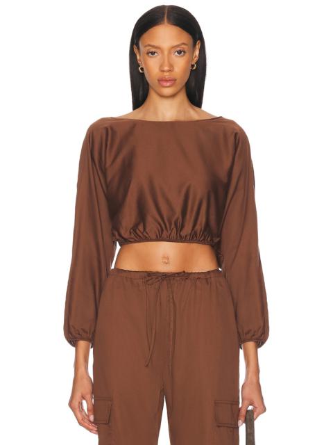 LESET Yoko Long Sleeve Blouson Top