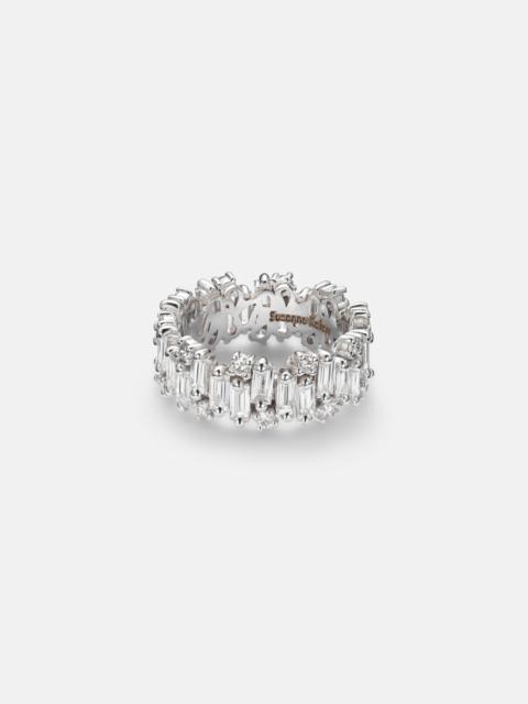 SUZANNE KALAN Shimmer Audrey 18kt white gold ring with diamonds