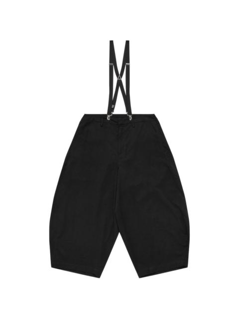 BLACK COMME des GARÇONS suspenders cropped trousers