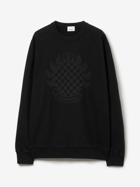Chequered Crest Cotton Sweatshirt