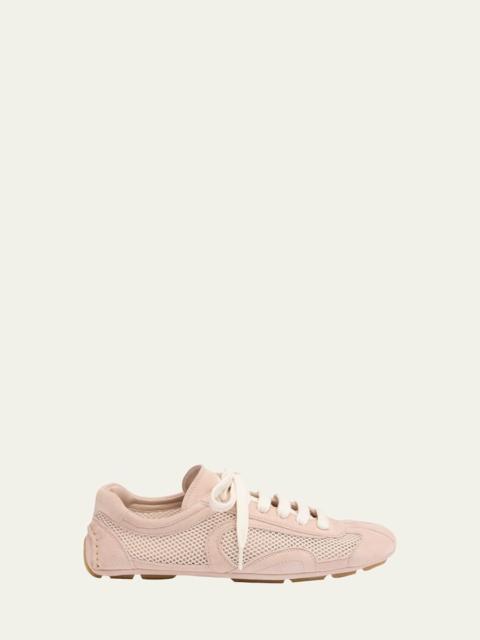 Prada Monte Carlo Leather And Mesh Low-Top Sneakers