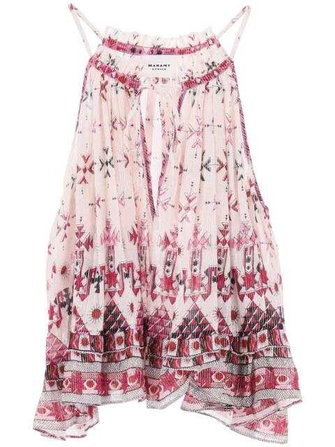 Isabel Marant Étoile 'FABINO' HALTERNECK TOP WITH GRAPHIC MOTIF