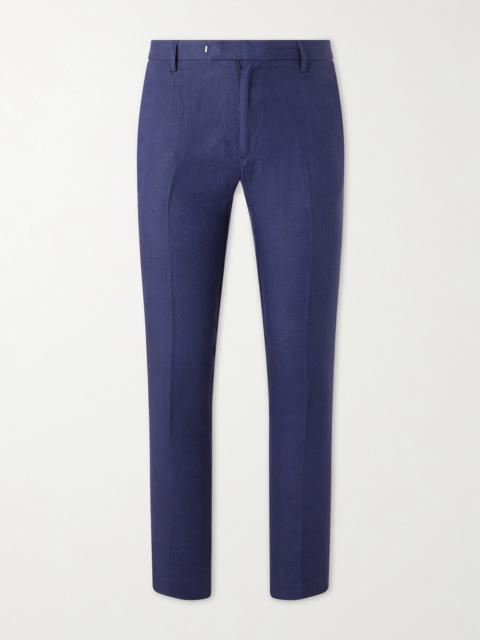 Sunspel Straight-Leg Pleated Linen Suit Trousers