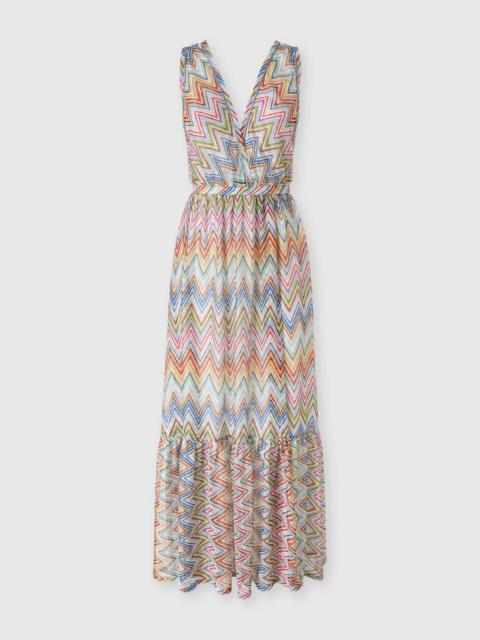 Missoni Long zig zag tulle cover-up dress