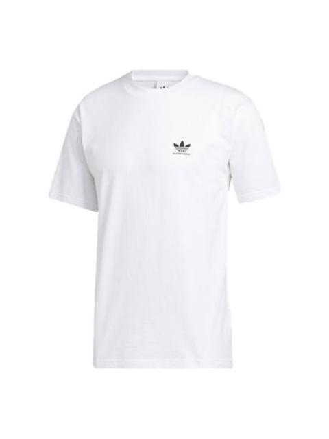 adidas originals Logo Printing Sports Short Sleeve White T-Shirt GL9849