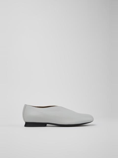 CAMPER Casi Myra Gray Leather Ballerinas for Women.