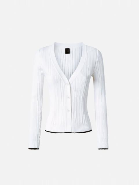 PINKO RIB-KNIT V-NECK CARDIGAN