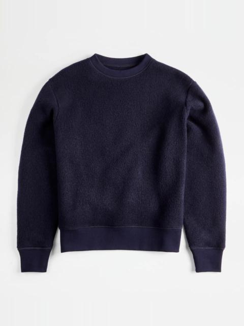 Tod's TOD'S CASHMERE BLEND SWEATSHIRT - BLUE