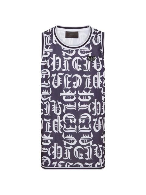 PHILIPP PLEIN all-over logo-print tank top