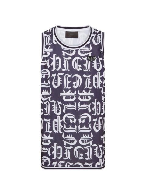 all-over logo-print tank top