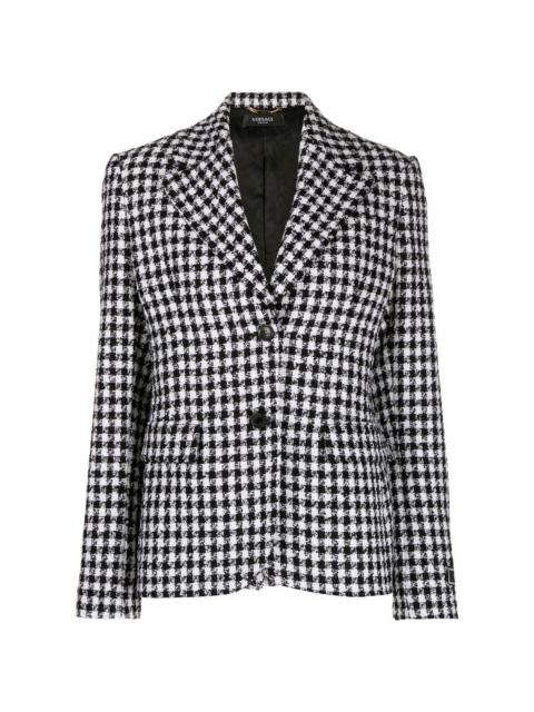 VERSACE dogtooth single-breasted tweed blazer