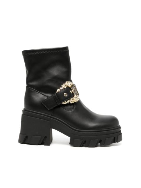 VERSACE JEANS COUTURE 80mm logo-engraved buckle leather boots
