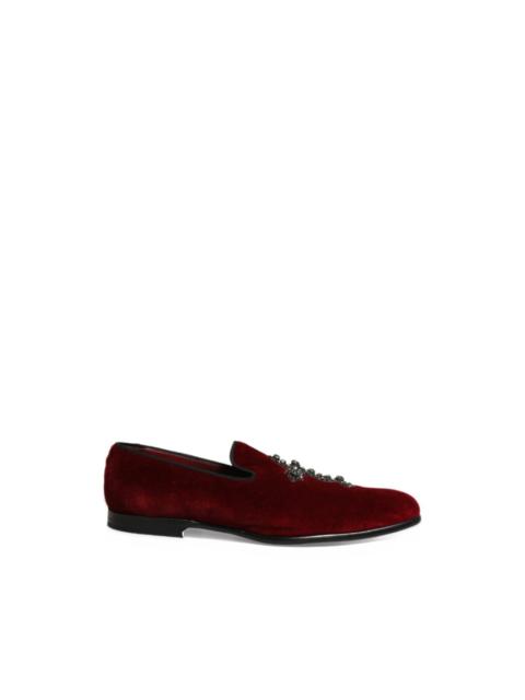 Dolce & Gabbana crystal-embellished suede loafers