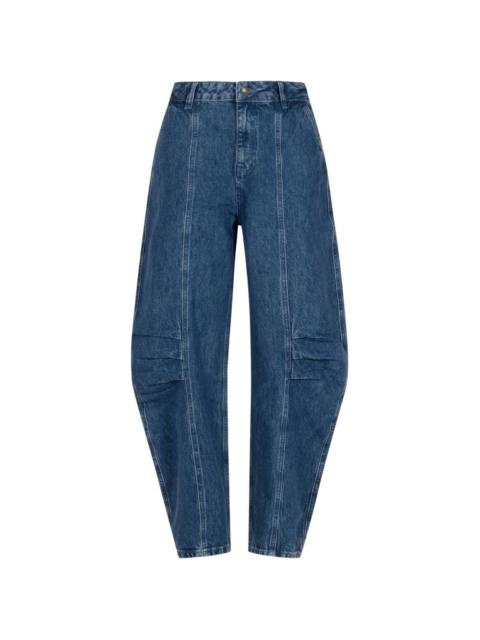 ROTATE seam-detail pleated jeans