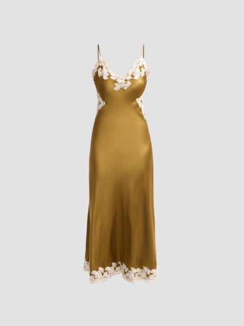 RONNY KOBO Women's Lalita Stretch-Silk A-Line Midi Dress - Ochre
