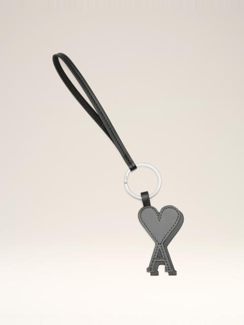 AMI Paris BLACK LEATHER AMI DE COEUR KEYRING