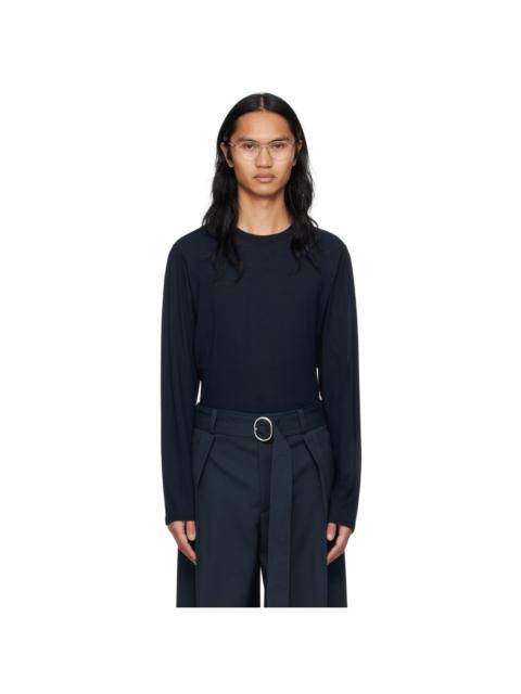 Jil Sander Navy Crewneck Long Sleeve T-Shirt