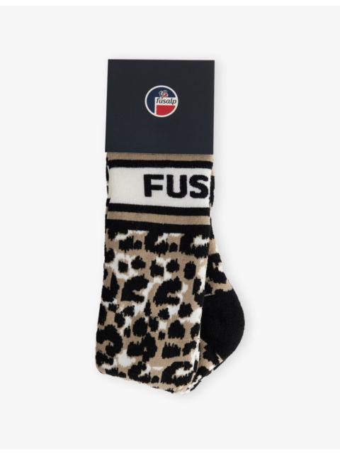 Fusalp Leopard-Pattern Wool-Blend Ski Socks