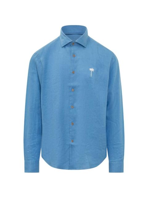 Palm Angels logo-embroidered regular shirt