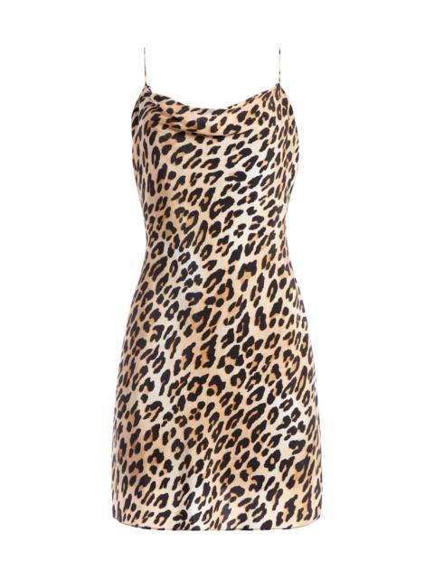 Alice + Olivia Women's Harmony Leopard Draped Slip Mini Dress - Leopard Multi