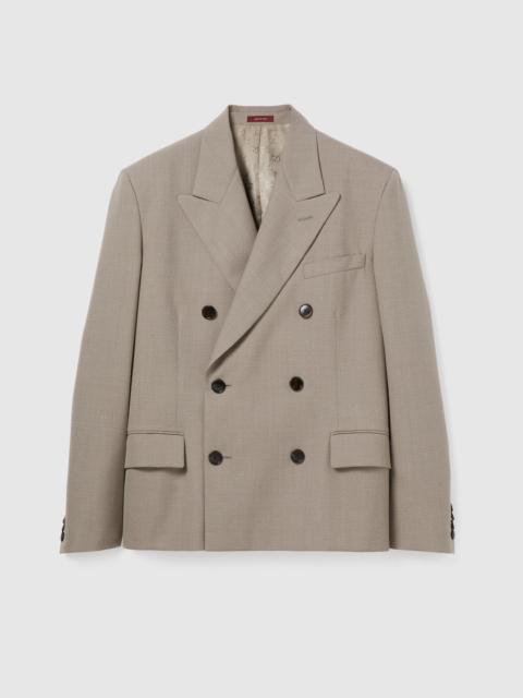 GUCCI Double-breasted wool mouliné jacket