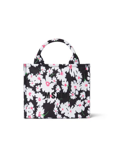 MSGM Small canvas tote bag with daisy print