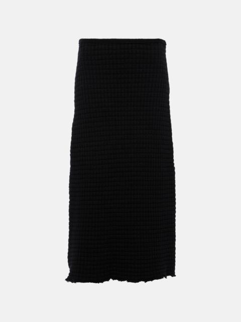 Jil Sander A-line cotton bouclé midi skirt