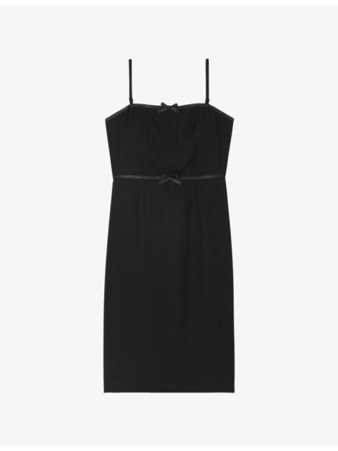 The Kooples Sleeveless Bow-Embellished Woven Midi Dress
