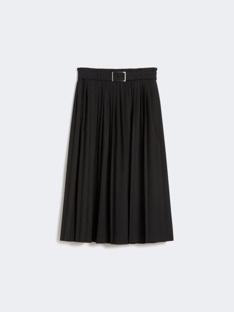Sportmax PANTEON Plissé-pleated gabardine skirt - BLACK