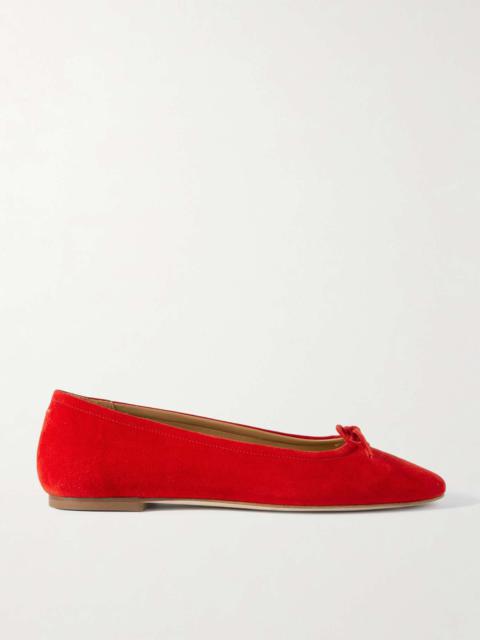 Aeyde Delfina suede ballet flats Red