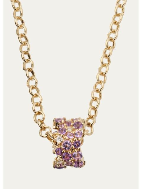 SYDNEY EVAN 14K Diamond and Amethyst Cocktail Necklace