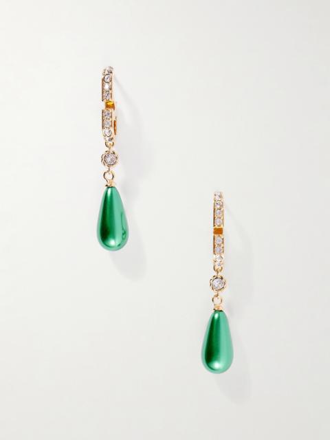 Valentino Gold-tone Beaded Crystal Earrings