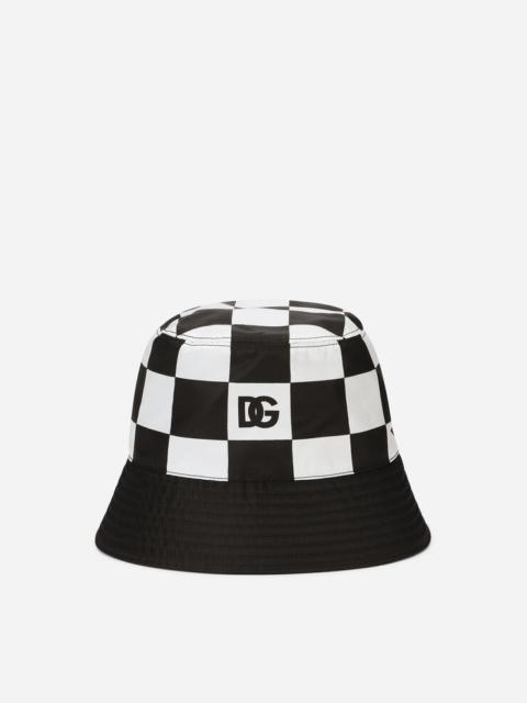 Dolce & Gabbana Damier-print bucket hat with DG logo