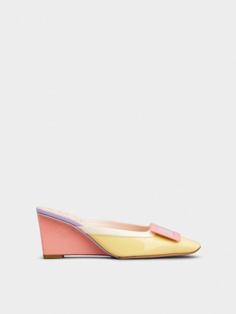 Roger Vivier Belle Vivier Wedge Mules in patent leather