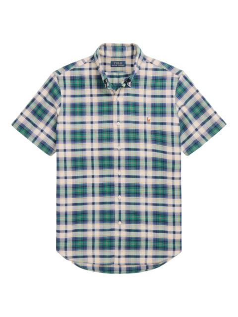 Polo Ralph Lauren Men's Plaid Cotton Short-Sleeve Oxford Shirt - White Green Multi