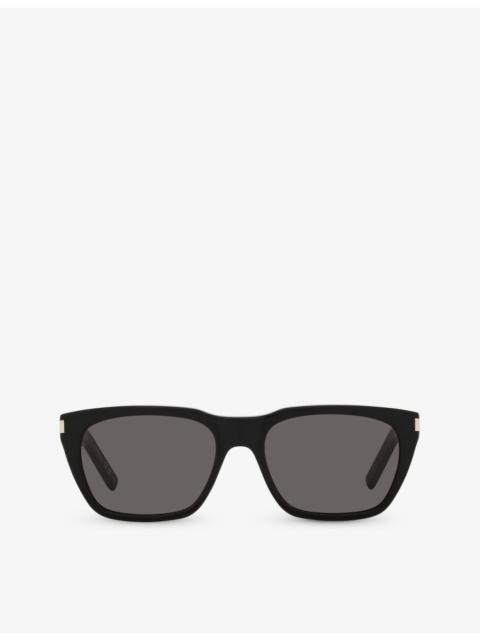 SAINT LAURENT SL598 rectangle-frame acetate sunglasses