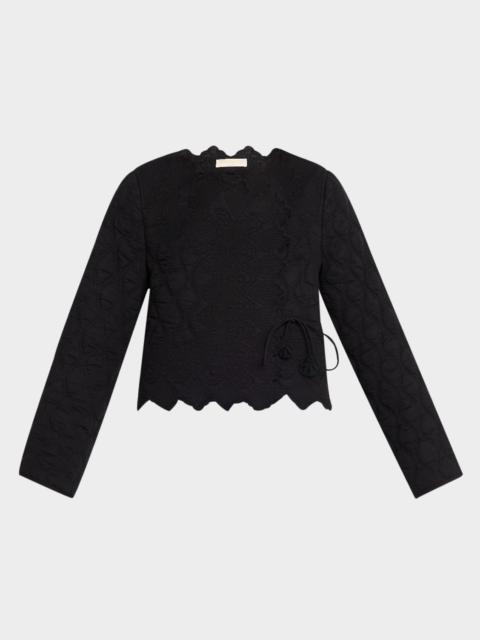 Zofia Quilted Tie Jacket