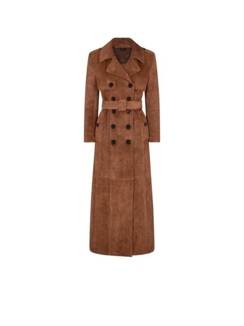 TOM FORD HEATHERED SUEDE LONG COAT