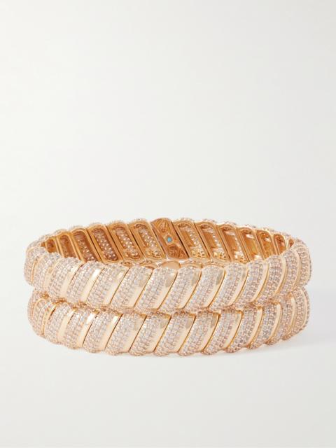 ROXANNE ASSOULIN The Palais Royale Set Of Two Gold-tone Crystal Bracelets