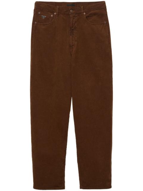 Prada triangle-logo corduroy trousers