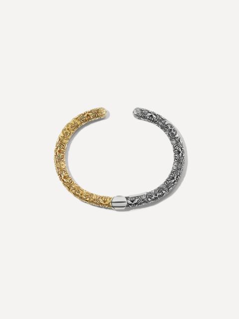MARLA AARON Mixed Metal Embossed Hinged Cuffling Bracelet
