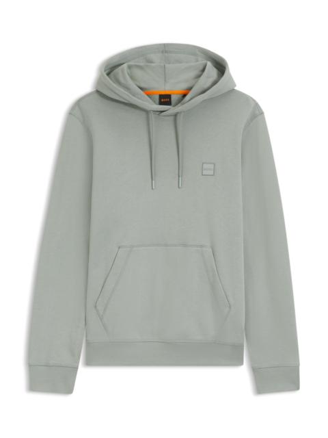 BOSS COTTON-TERRY HOODIE WITH LOGO PATCH