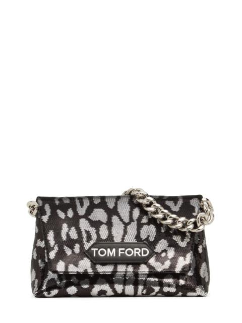 TOM FORD Mini sequined shoulder bag w/chain