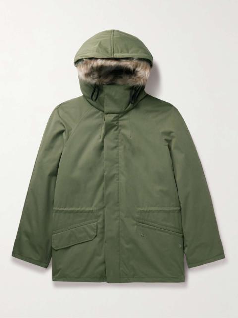 Iconic Shearling-Trimmed Padded Cotton-Blend Hooded Jacket